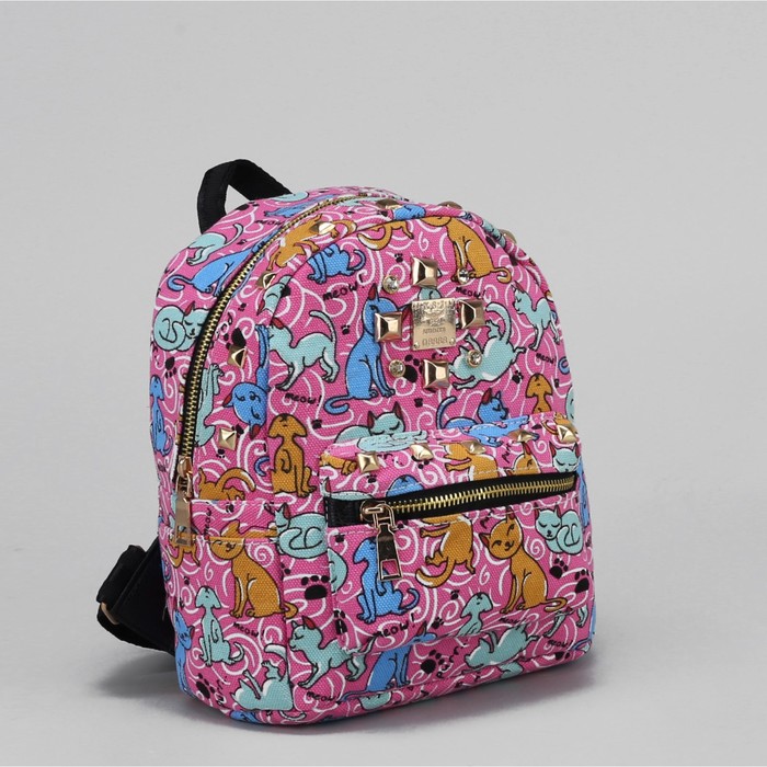 Рюкзак детский "Кошки", отдел на молнии, 3 наружных кармана, цвет розовый