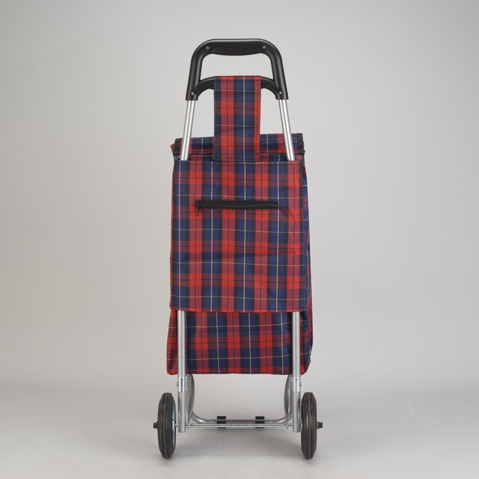 Сумка хозяйственная на тележке, крупная клетка