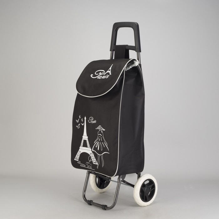 Сумка хозяйственная на тележке "Париж", цвет чёрный
