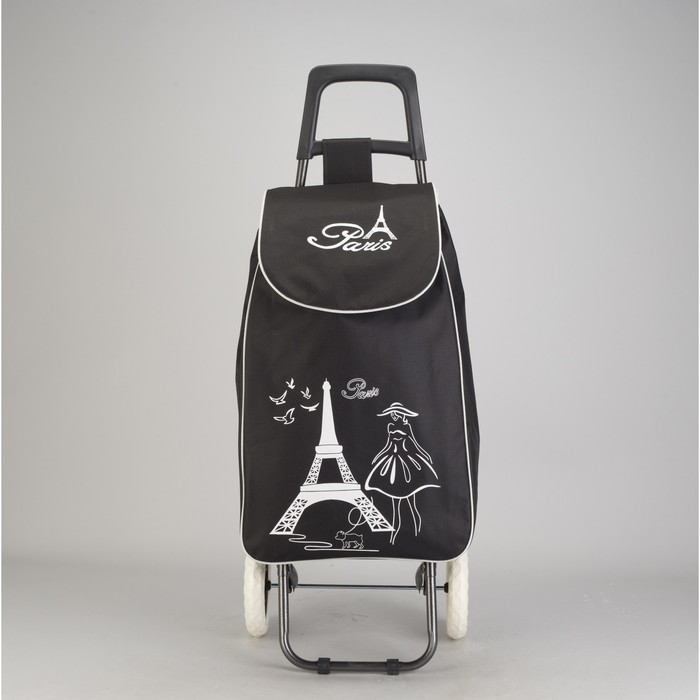 Сумка хозяйственная на тележке "Париж", цвет чёрный