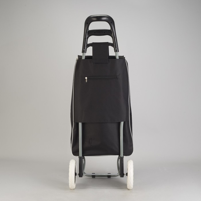 Сумка хозяйственная на тележке "Цветы", цвет чёрный