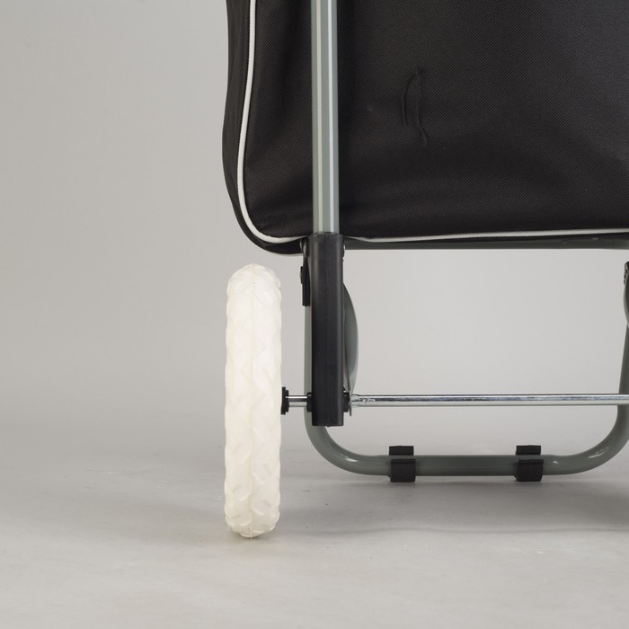 Сумка хозяйственная на тележке "Цветы", цвет чёрный