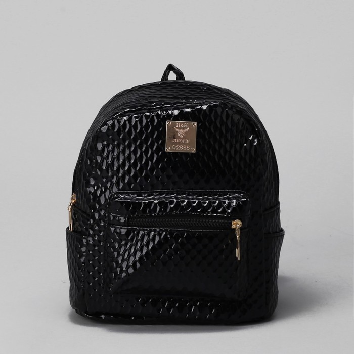 Рюкзак детский, отдел на молнии, 3 наружных кармана, цвет чёрный