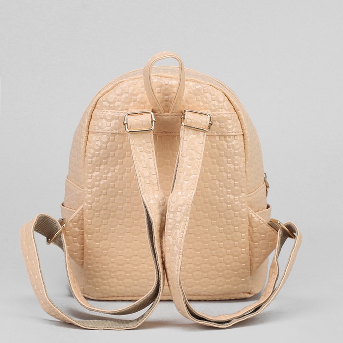 Рюкзак детский, отдел на молнии, 3 наружных кармана, цвет кремовый