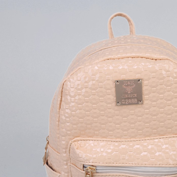 Рюкзак детский, отдел на молнии, 3 наружных кармана, цвет кремовый