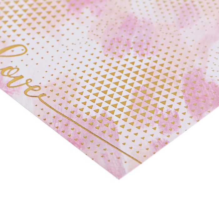 Бумага для скрапбукинга с фольгированием «Любовь повсюду», 15,5 х 15,5 см, 250г/м