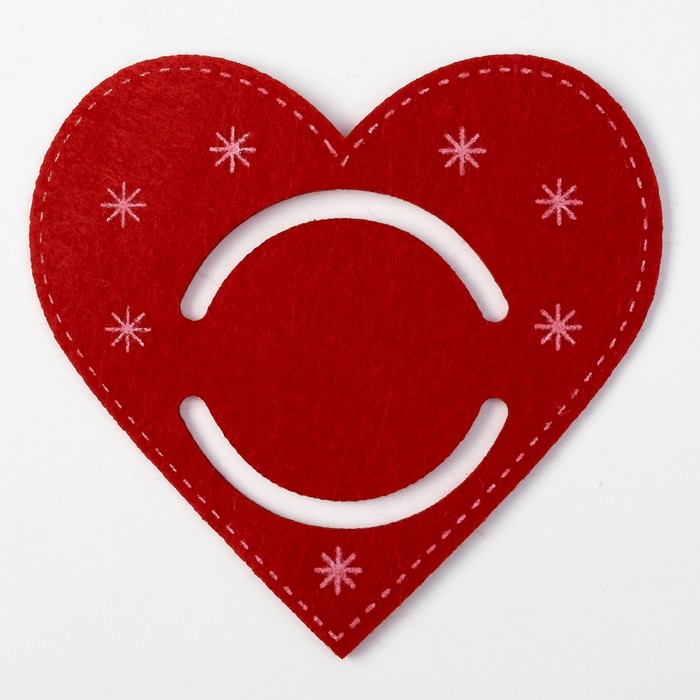 Кольцо для салфетки "Сердце" 12х11 см, 100% п/э, фетр
