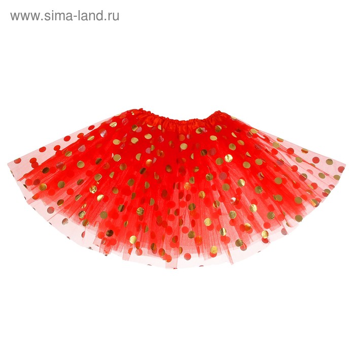 Карнавальная юбка Горох 3-х слойная 4-6 лет цвет красный 411₽
