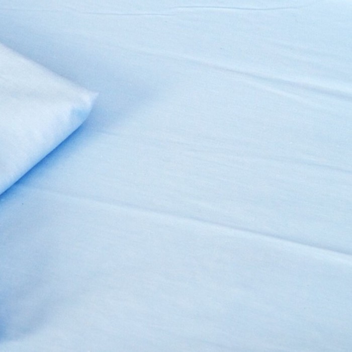 Простыня на резинке, размер 65х125 см, голубой, сатин