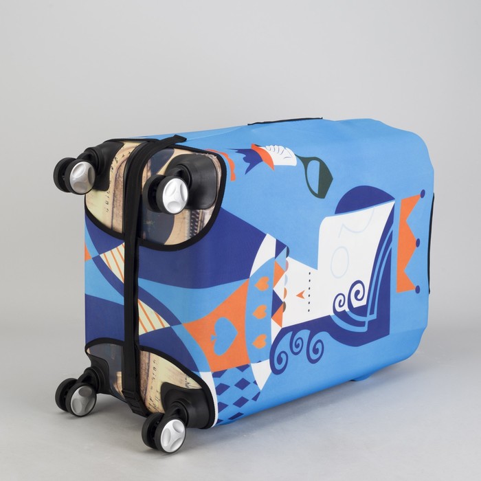 Чехол для чемодана "Королева", 20", цвет голубой
