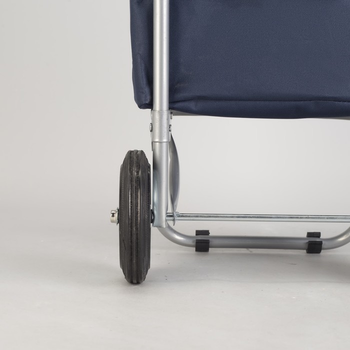 Сумка хозяйственная на тележке, крупная клетка, цвет синий