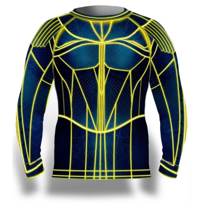 Детский рашгард с длинным рукавом, 3D неон, 12 лет