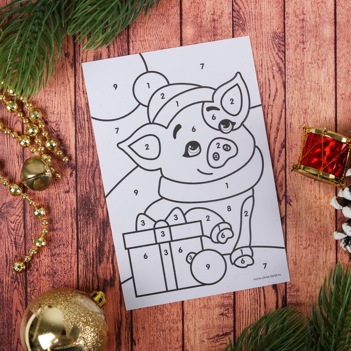 Фреска-открытка "Чудес в Новом году!", хрюшка