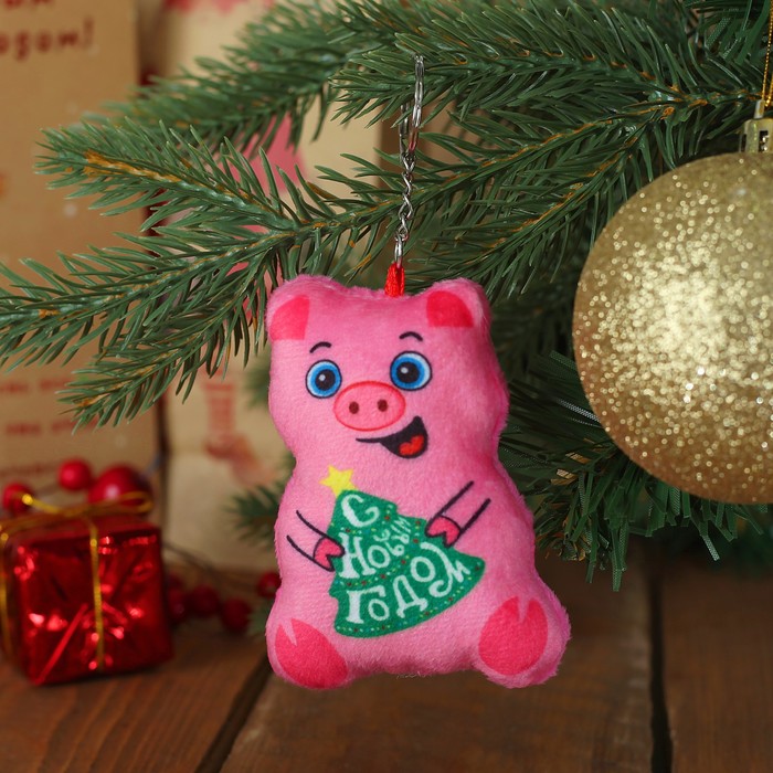 Игрушка-брелок "С Новым годом", ёлочка, 9 х 9 см