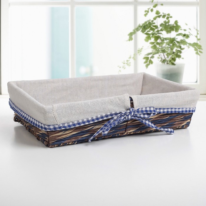 Корзина для хранения плетеная 30х20х7 см"Канва", средняя