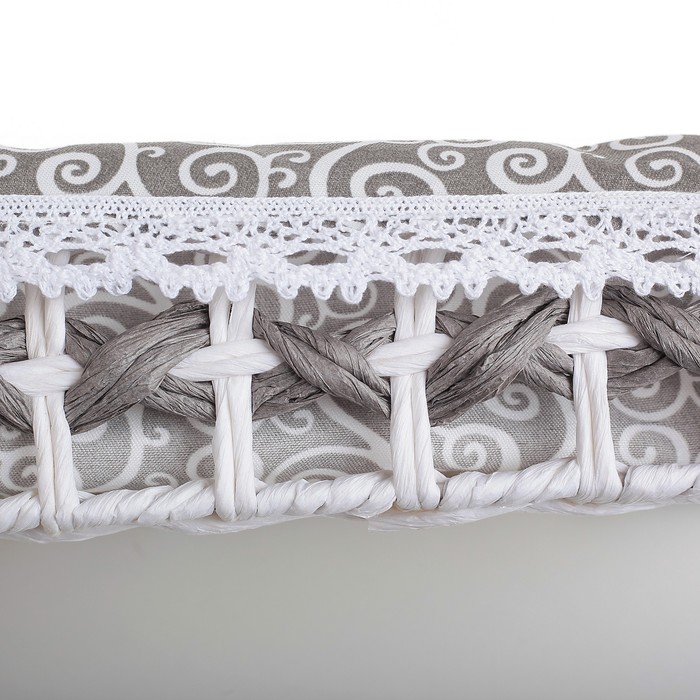 Корзина для хранения плетеная 25х16х6 см "Вьюнок", цвет серый