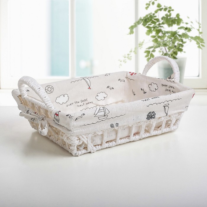 Корзина для хранения плетеная с ручками 41х26х14 см "Море", большая