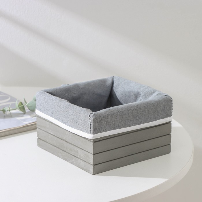 

Корзина для хранения Доляна Storage, 15×15×9 см, малая, дерево, цвет серый