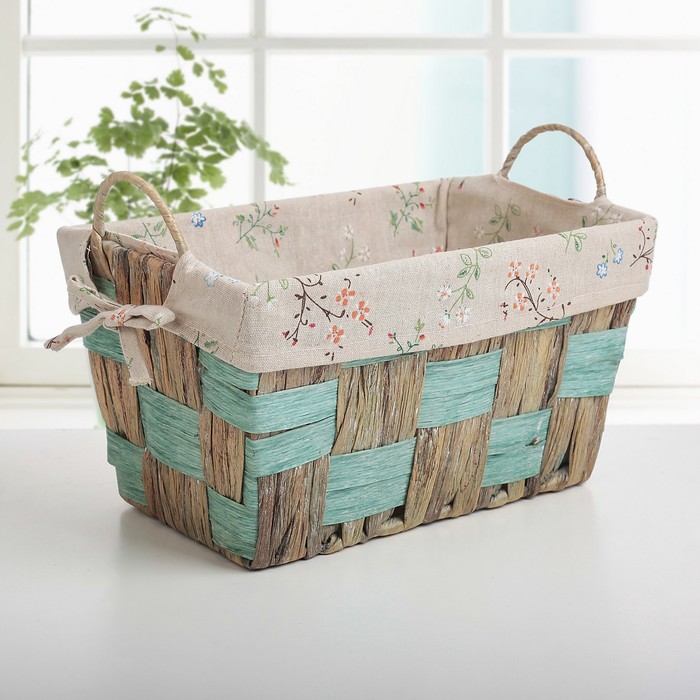 Корзина для хранения плетеная с ручками "Сакура" 29х16х21 см, малая