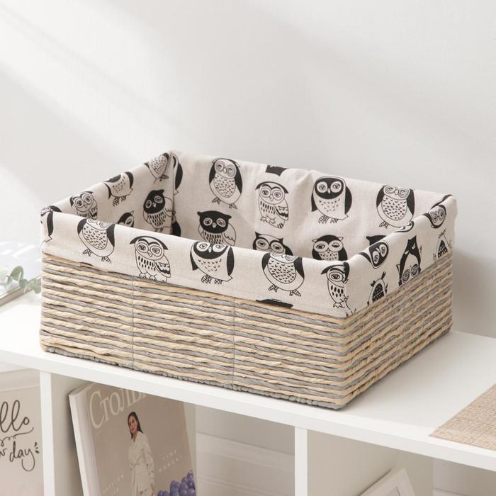 Корзина для хранения плетеная &quot;Полоски &quot; 40х30х18 см, средняя