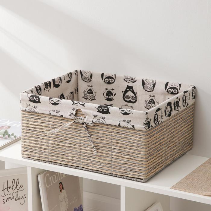 Корзина для хранения плетеная "Полоски " 46х36х22 см, большая