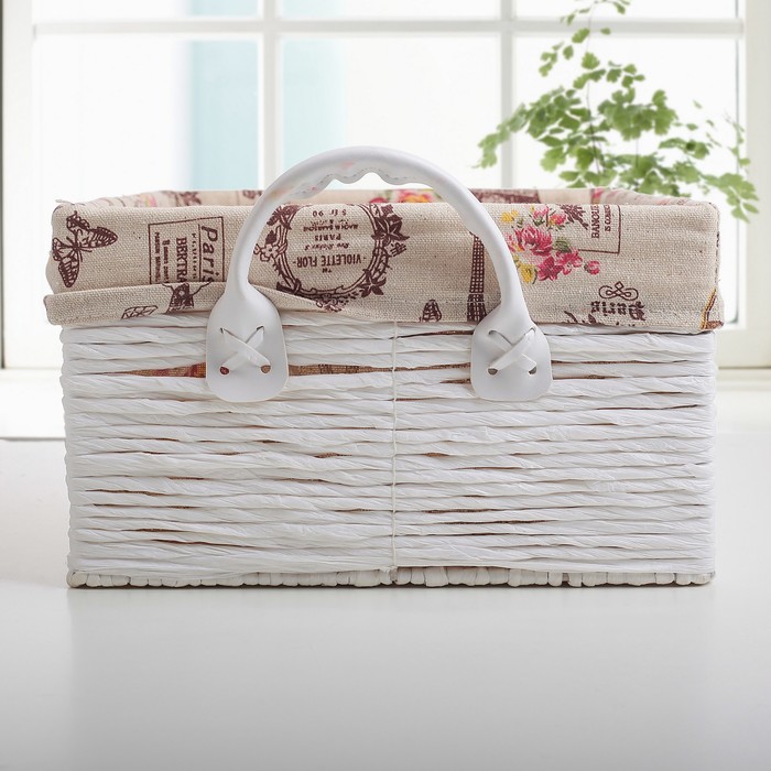 Корзина для хранения плетеная с ручками "Париж" 45х31х19 см, большая