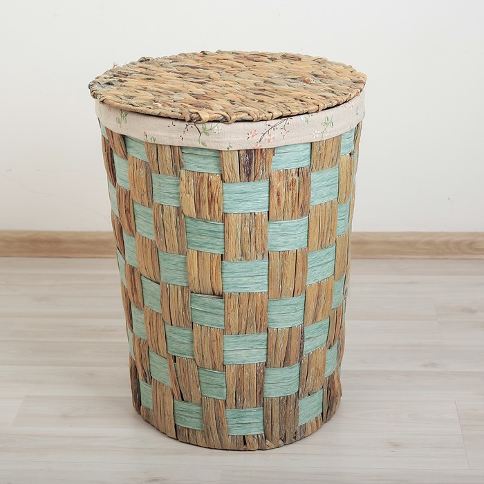 Корзина для белья плетеная круглая "Сакура" 37х37х49 см, средняя