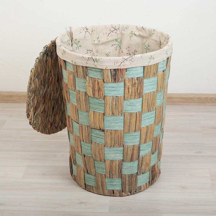 Корзина для белья плетеная круглая "Сакура" 37х37х49 см, средняя