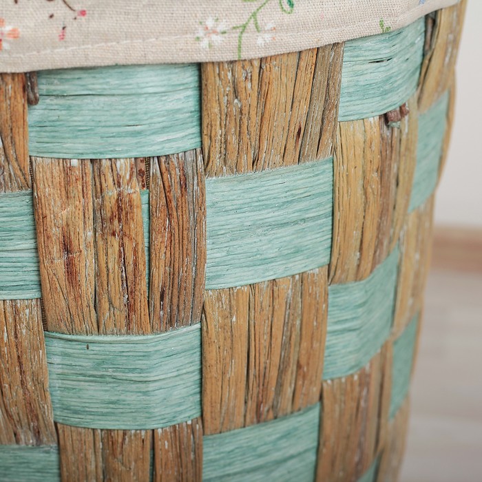 Корзина для белья плетеная круглая "Сакура" 37х37х49 см, средняя