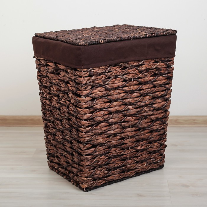 Корзина для белья плетеная прямоугольная "Классика" 35х26х43 см, малая