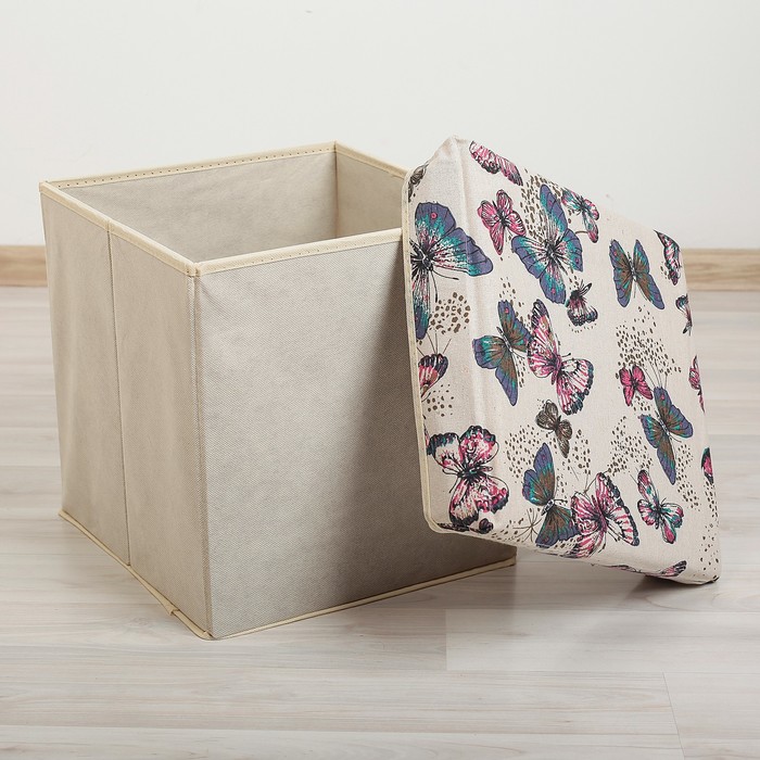 Пуф складной 31х31х32 см "Бабочки"