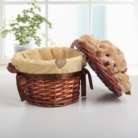 

Корзина универсальная плетёная с крышкой Доляна «Медвежонок», 21×21×15 см, цвет коричневый