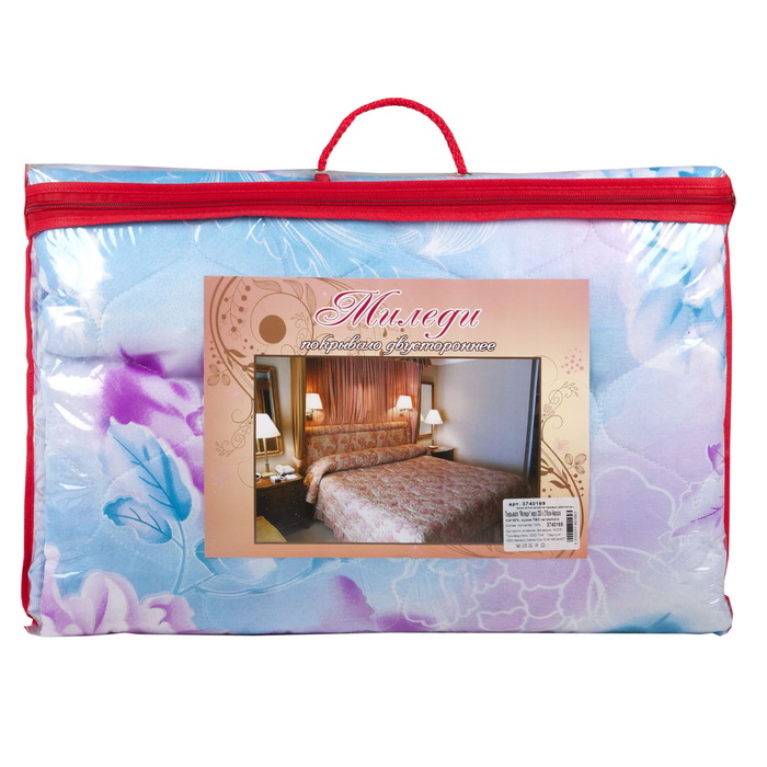 Покрывало "Миледи" 2 сп 180 х 210см Аврора, п/э100% сумка ПВХ на молнии