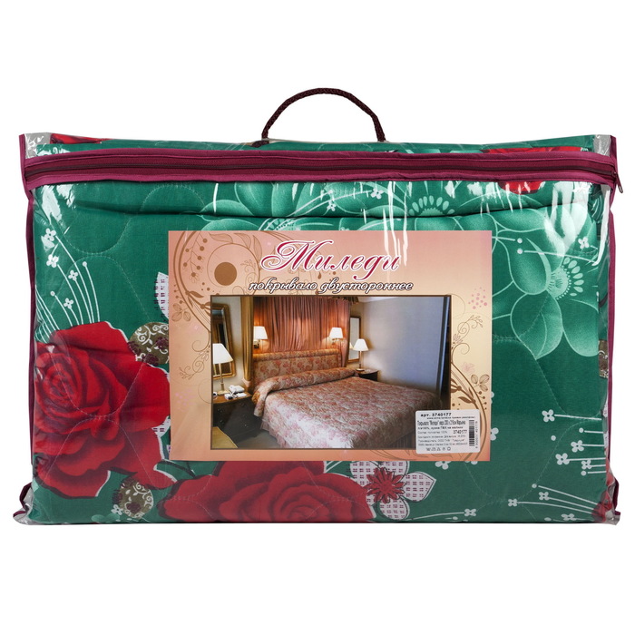 Покрывало "Миледи" 2 сп 180 х 210см Марьяна, п/э100% сумка ПВХ на молнии