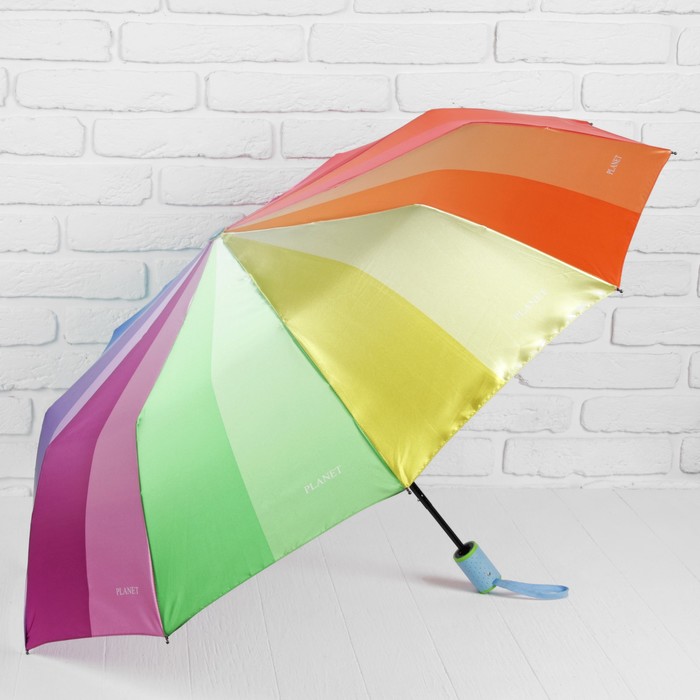 Зонт полуавтоматический "Радуга", R=50см, цвет МИКС