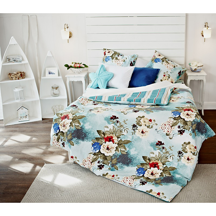 Постельное бельё 1,5 сп "Цветочная фантазия" с компаньоном, 150х220 см, 160х240 см, 50х70 см - 2 шт