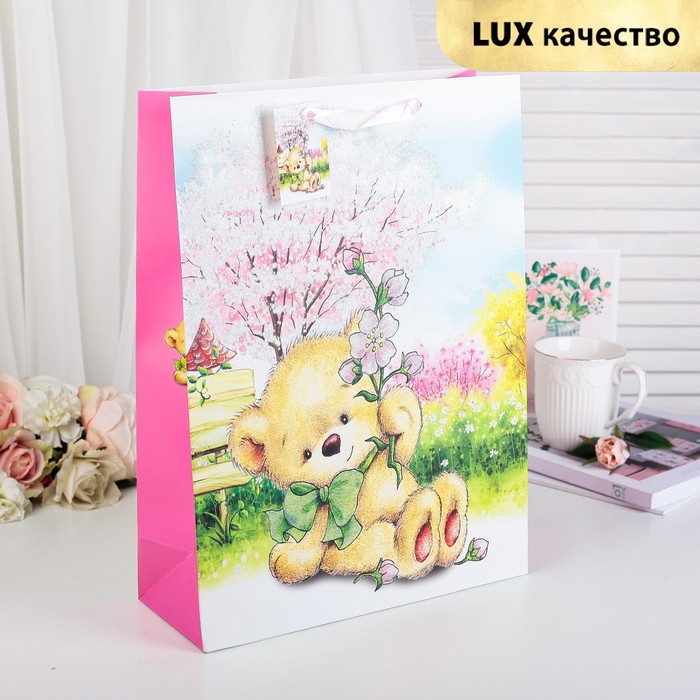 Пакет подарочный "Цветение", люкс, 26 х 10 х 32 см