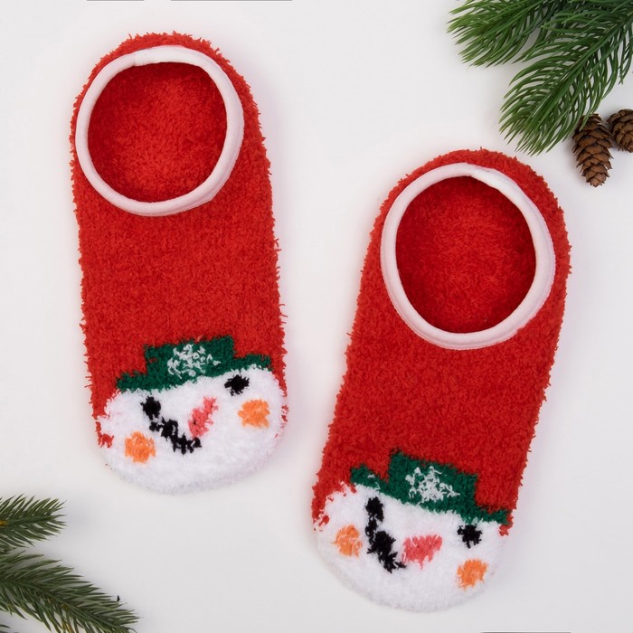 Носки женские укороченные со стоперами KAFTAN "Снеговик", 23-25 см, 100% п/э