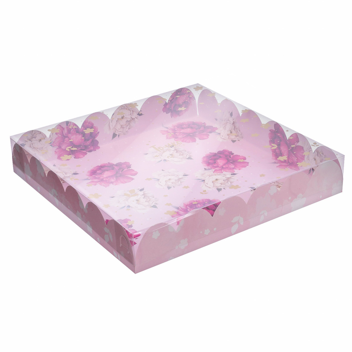 Коробка для кондитерских изделий с PVC крышкой «Чудесный подарок!», 35 х 35 х 6 см