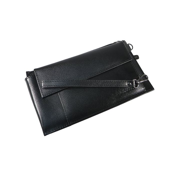 Cумка для документов муж., размер 12,5х21,5 см, н/к, чёрный Сафьян матовый