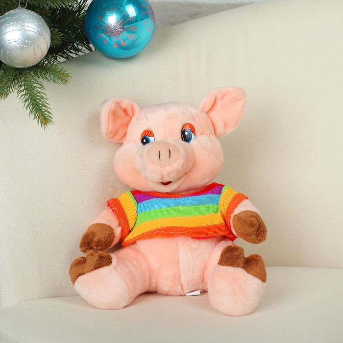 Мягкая игрушка "Поросёнок в полосатой футболке"
