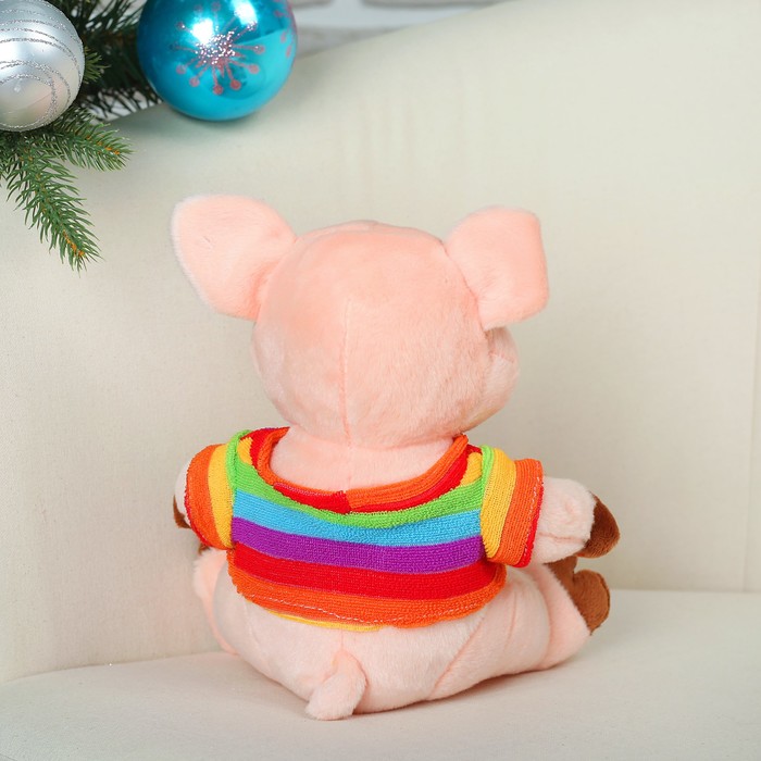 Мягкая игрушка "Поросёнок в полосатой футболке"