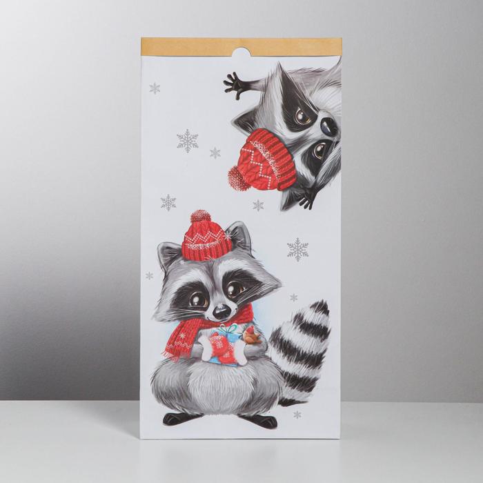 Пакет крафтовый «Зимние забавы», 32 х 64 х 16 см