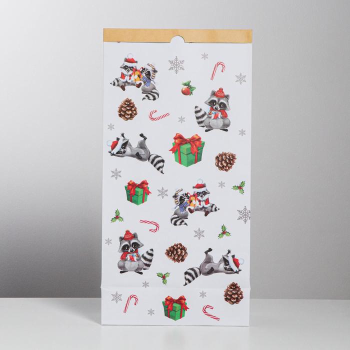 Пакет крафтовый «Зимние забавы», 32 х 64 х 16 см