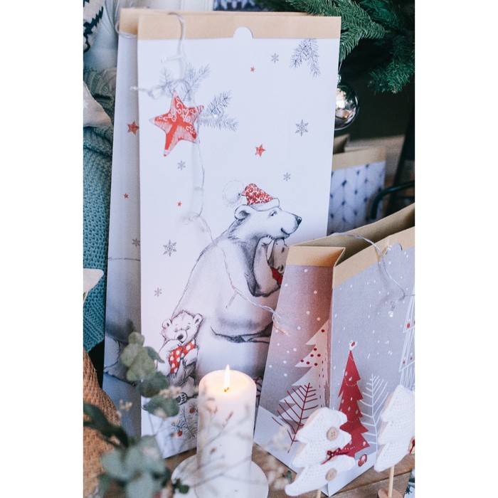 Пакет крафтовый «Время быть рядом», 32х36х16 см