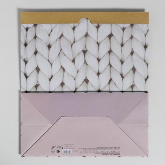 Пакет крафтовый «Теплые мгновения», 32 х 36 х 16 см