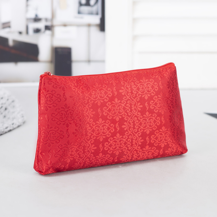 Косметичка простая "Ажур", отдел на молнии, цвет красный