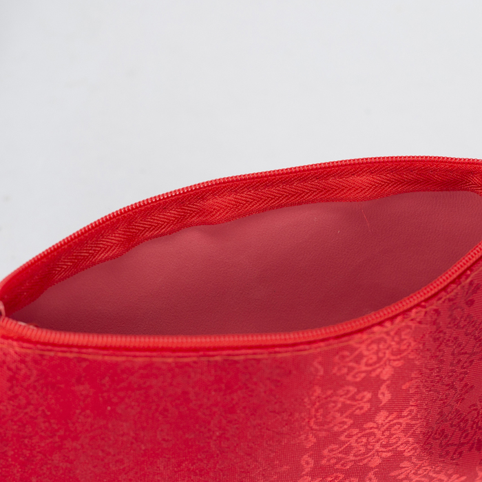 Косметичка простая "Ажур", отдел на молнии, цвет красный