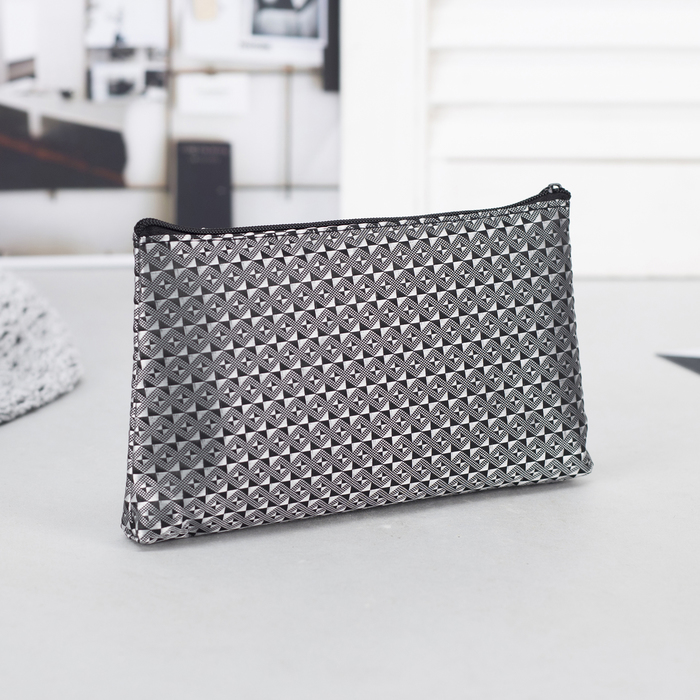 Косметичка простая "Ромбы", отдел на молнии, цвет чёрно-серый