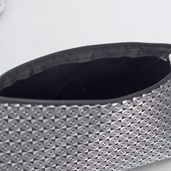 Косметичка простая "Ромбы", отдел на молнии, цвет чёрно-серый